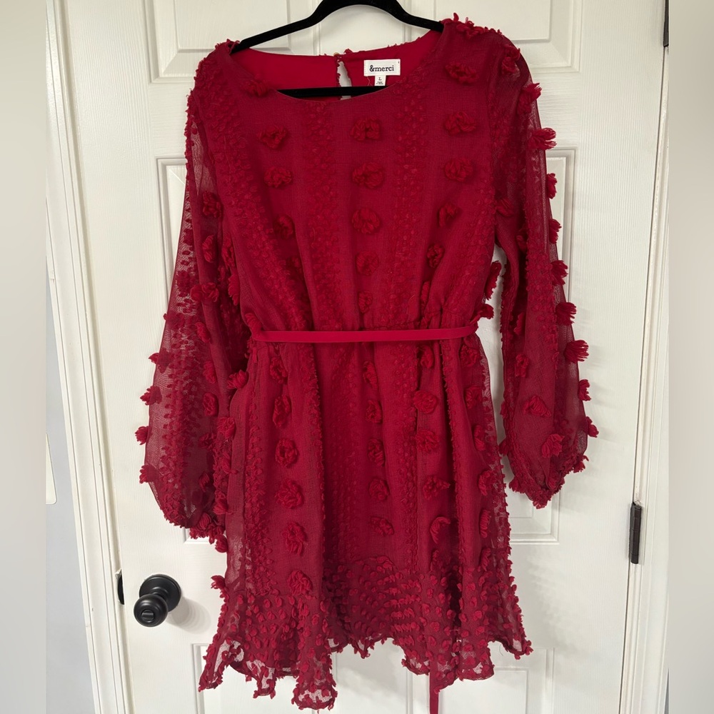 Red long sleeve dress